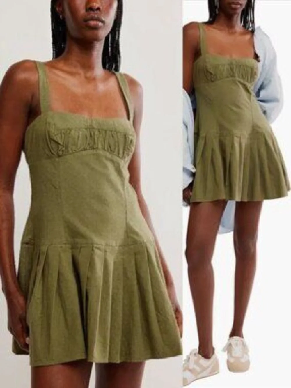 Free People Azasia Mini Dress Crystal Kelp